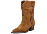 Bikerboots INUOVO "INUOVO Stiefel Leder", Damen, Gr. 41, tan, Leder, Schuhe Bikerboots