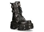New Rock Unisex-Kampfplattformstiefel aus schwarzem Leder – TANK373-S1