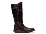 Fly London Damen MOL 2 Kniehohe Stiefel aus Leder mit Keilabsatz und Reißverschluss, Braun