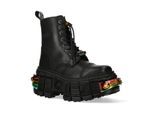 New Rock zwarte leren platformlaarzen-WALL83CCT-S8