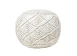 POUF creme im Makramee-Stil, 40/40/35 cm
