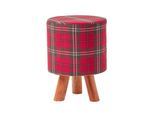 HOCKER Edward Tartan rot kariert, 32/32/42 cm