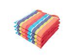 STUHLKISSEN 4er-Set bunt gestreift 40/40/5 cm