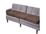 SOFA-AUFLAGE braun 100/50/10 cm – Velours-Sitzkissen orthopädisch