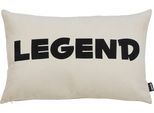 Dekokissen DONE. "LEGEND", beige, schwarz, schriftzug, B:40cm L:60cm, Polyester, Dekokissen_Sitzkissen_Kissenhüllen, Extra weiche Haptik