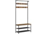 Mid.you , Braun, Schwarz , Holzwerkstoff, Metall , 84x180x32.2 cm ,