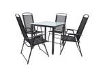 Gardenson , Metall, Glas, Textil , quadratisch , Stühle klappbar , Gartenmöbel, Gartenmöbel-Sets, Gartengarnituren