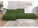 Ecksofa EGOITALIANO "Babouche, Designsofa mit außergewöhnlichem Sitzkomfort zum Wohlfühlen", grün (sprite), B:287cm H:80cm T:98cm, Leder CAREZZA (echtes Rindsleder) ist ein Naturleder, dass die ursprünglichen Eigenschaften der Haut nicht verändert. Das Vorhandensein von verheilten Narben, Körnungsunterschiede, Falten, Adern, Unterschiede in den Farbtönen und andere Spuren, die die Natur auf diesen