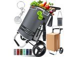 KESSER® Einkaufstrolley klappbar mit 56L Kapazität und belastbar bis 50kg 3in1 Trolley Sackkarre & Umhängetasche Faltbarer Einkaufswagen inkl. Kühlfach & Einkaufschip Treppensteiger