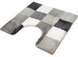 Badematte KLEINE WOLKE "Caro, Badvorleger, Badezimmer Teppich" Gr. 14, grau (flanell), H:25mm, Kunstfaser, Badematten, Badematte, Badteppich, modernes Karo-Muster, Pastell-Farben, waschbar