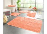Badematte KINZLER "Chaozhou, Badvorleger, Badezimmer Teppich", rot (coralle), H:20mm, Polyester, Badematten, Badematte, Badteppich, Uni Farben, weich, als rechteckig, rund & Set erhältlich
