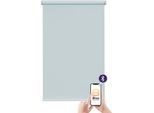 Elektrisches Rollo SUNLINES "Akkurollo Upcycling appgesteuert, blickdicht, Sunlines", grau, B:120cm H:220cm, Kunststoff, Metall, Polyester, Rollos, Elektrisches Rollo, appgesteuert via Bluetooth