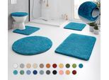 Badematte KLEINE WOLKE "RELAX, Badvorleger, Badezimmer Teppich" Gr. 5, blau (pazifik), H:30mm, Polyacryl, Badematten, Badematte, Badteppich, meliert, rechteckig, rund & als Set erhältlich