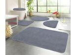 Badematte KINZLER "Chaozhou, Badvorleger, Badezimmer Teppich", blau (jeansblau), H:20mm, Polyester, Badematten, Badematte, Badteppich, Uni Farben, weich, als rechteckig, rund & Set erhältlich
