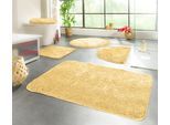 Badematte KINZLER "Chaozhou, Badvorleger, Badezimmer Teppich", gelb, H:20mm, Polyester, Badematten, Badematte, Badteppich, Uni Farben, weich, als rechteckig, rund & Set erhältlich