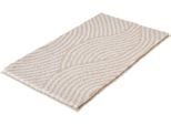 Badematte KLEINE WOLKE "Calma, Badvorleger, Badezimmer Teppich", beige (macadamia), H:30mm, Polyacryl, Badematten, Badematte, Badteppich, Wellen Design