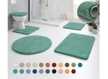 Badematte KLEINE WOLKE "RELAX, Badvorleger, Badezimmer Teppich", grün (maledivia), H:30mm, Polyacryl, Badematten, Badematte, Badteppich, meliert, rechteckig, rund & als Set erhältlich
