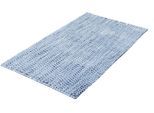 Badematte KLEINE WOLKE "Sway, Badvorleger, Badezimmer Teppich" Gr. 1, blau, H:10mm, Baumwolle, Badematten, Badematte, Badteppich, Uni Farben mit Melange Effekt