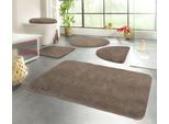 Badematte KINZLER "Chaozhou, Badvorleger, Badezimmer Teppich" Gr. 5, braun, H:20mm, Polyester, Badematten, Badematte, Badteppich, Uni Farben, weich, als rechteckig, rund & Set erhältlich
