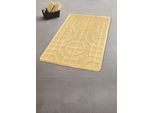 Badematte KLEINE WOLKE "Mosaic, Badvorleger, Badezimmer Teppich", beige (solaris), H:14mm, Baumwolle, Badematten, Badematte, Badteppich, Uni Farben, Hoch/Tief Effekt, reine Baumwolle