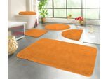 Badematte KINZLER "Chaozhou, Badvorleger, Badezimmer Teppich" Gr. 4, orange (terrakotta), H:20mm, Polyester, Badematten, Badematte, Badteppich, Uni Farben, weich, als rechteckig, rund & Set erhältlich