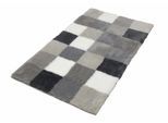 Badematte KLEINE WOLKE "Caro, Badvorleger, Badezimmer Teppich" Gr. 5, grau (flanell), H:25mm, Kunstfaser, Badematten, Badematte, Badteppich, modernes Karo-Muster, Pastell-Farben, waschbar