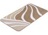 Badematte KLEINE WOLKE "Flame, Badvorleger, Badezimmer Teppich", grau (taupe), H:15mm, Polyacryl, Badematten, Badematte, Badteppich, modernes Wellen Design