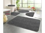 Badematte KINZLER "Chaozhou, Badvorleger, Badezimmer Teppich", grau (anthrazit), H:20mm, Polyester, Badematten, Badematte, Badteppich, Uni Farben, weich, als rechteckig, rund & Set erhältlich