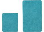 Badematte KLEINE WOLKE "RELAX, Badvorleger, Badezimmer Teppich", blau (türkis), H:30mm, Polyacryl, Badematten, Badematte, Badteppich, meliert, rechteckig, rund & als Set erhältlich