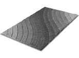Badematte KLEINE WOLKE "Tender, Badvorleger, Badezimmer Teppich" Gr. 1, grau (anthrazit), H:20mm, Polyester, Badematten, Badematte, Badteppich, Wellen Design, mit Farbverlauf, Hoch-Tief Effekt, waschbar
