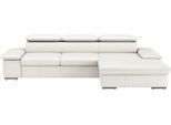 Ecksofa SIT & MORE "Valantine L-Form, B: 286 cm", weiß (reinweiß), B:286cm H:73cm T:174cm, NaturLEDER;Spannstoff, Sofas, Ecksofa, mit Arm- & Kopfteilverstellung, optional mit Bettfunktion