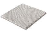 Badematte KLEINE WOLKE "Calma, Badvorleger, Badezimmer Teppich", grau (nebel), H:30mm, Polyacryl, Badematten, Badematte, Badteppich, Wellen Design