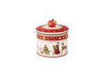 Vorratsdose VILLEROY & BOCH "Gebäckdose Winter Bakery Delight ø 11 cm bunt", bunt, Porzellan, Lebensmittelaufbewahrungsbehälter, Vorratsdose