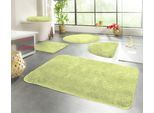 Badematte KINZLER "Chaozhou, Badvorleger, Badezimmer Teppich", grün (kiwigrün), H:20mm, Polyester, Badematten, Badematte, Badteppich, Uni Farben, weich, als rechteckig, rund & Set erhältlich
