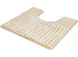 Badematte KLEINE WOLKE "Chelsea, Badvorleger, Badezimmer Teppich", beige (sandbeige), H:20mm, Polyester, Badematten, Badematte, Badteppich, modernes Design, gestreift