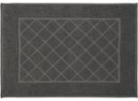 Badematte KLEINE WOLKE "Bridge, Badvorleger, Badezimmer Teppich" Gr. 2, grau (dunkelgrau), H:70mm, Baumwolle, Badematten, Badematte, Badteppich, Frottier-Qualität, Uni Farben, Karo Muster