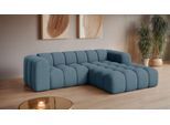 Ecksofa OTTO HOME "KALLIE L-Form, 248 cm - OTTO. Verlässliche Qualität.", blau (hellblau), B:248cm H:72cm T:186cm, 100% Polyester, Sofas, Ecksofa, Bubble Optik, moderne Steppung, hoher Sitzkomfort