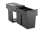 Hailo Einbauabfallsammler Black Edition, Kunststoff, 2 x 15 L, 25.1x48.2x40.0 cm, Küchen, Küchenausstattung, Mülleimer