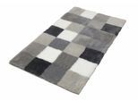 Badematte KLEINE WOLKE "Caro, Badvorleger, Badezimmer Teppich" Gr. 3, grau (flanell), H:25mm, Kunstfaser, Badematten, Badematte, Badteppich, modernes Karo-Muster, Pastell-Farben, waschbar