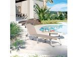 Gartenliege Taupe/Alufarben ca.55x31x193cm