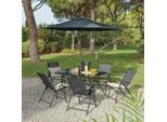 Luca Bessoni , Schwarz , Metall, Glas, Textil , 90x70x140 cm , Gartenmöbel, Gartenmöbel-Sets, Gartengarnituren