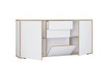 Mid.you , Weiß, Honigeiche , Holzwerkstoff , 2 Schublade(n) Schubladen , 160x74x33 cm , stehend ,