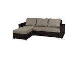 P & B , Cappuccino, Mokka , Holzwerkstoff, Textil , Füllung: Schaumstoffflocken , seitenverkehrt montierbar , 228x147 cm , Liegefunktion, Rücken echt ,