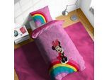 Kinderbettwäsche DISNEY "Minnie Mouse Rainbow", pink, B/L: 135cm x 200cm, 1 Stk., 1 Stk., Linon, B/L: 80cm x 80cm, 2, Linon, Obermaterial: 100% Baumwolle, Bettwäsche, Kinderbettwäsche, 100% Baumwolle
