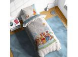 Kinderbettwäsche DISNEY "Winnie The Pooh Party", blau, B/L: 135cm x 200cm, 1 Stk., 1 Stk., Linon, B/L: 80cm x 80cm, 2, Linon, Obermaterial: 100% Baumwolle, Bettwäsche, Kinderbettwäsche, 100% Baumwolle