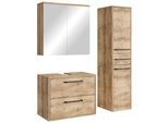 BADMÖBEL-SET Florence 3 Teile Kastanien Eiche - 60 x 35 x 51 cm