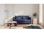 BRUNO Schlafsofa 160cm in Blau | Pillow | stabiles Massivholz & Boxspringkomfort