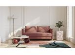 BRUNO Schlafsofa 160cm in Hazelnut Rot Braun | Pillow | stabiles Massivholz & Boxspringkomfort