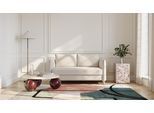 BRUNO Schlafsofa 140cm in Creme Ecru Beige | Pillow | stabiles Massivholz & Boxspringkomfort