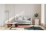BRUNO Schlafsofa 140cm in Silver Grey Grau | Pillow | stabiles Massivholz & Boxspringkomfort